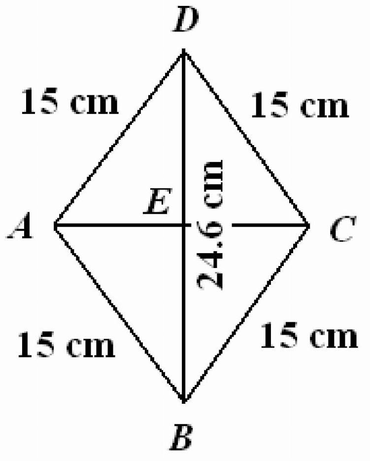 Solved: The side of a rhombus is 15 centimeters long, and the length of ...