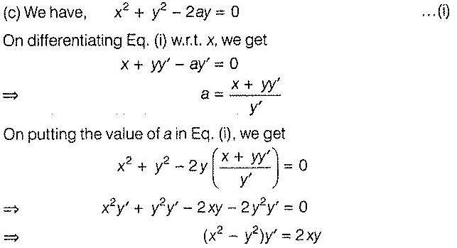 The Differential Equation For The Family Of Curves X 2 Y 2 2ay 0 1 Where A Is Anarbitrary Constant Isa 2 X 2 Y 2 Y Xy B 2 X 2 Y 2 Y Xyc X 2 Y 2 Y 2xy D X 2 Y 2 Y 2xy Snapsolve