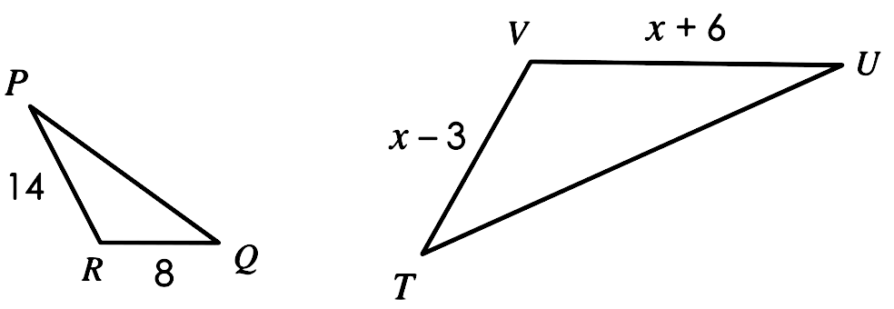 what is the value of x in triangle pqr below