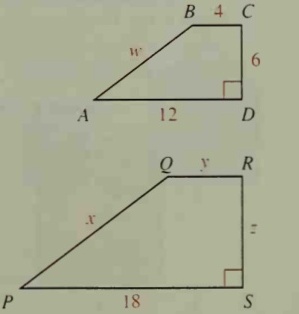 Solved: Trapezoid (ABCD) is similar to trapezoid (PQRS). Find the ...