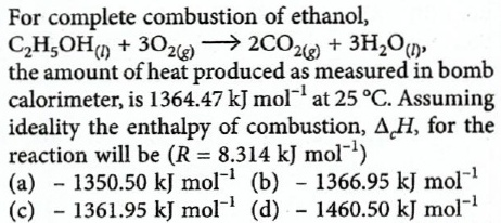 Combustion of ethanol