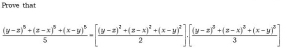 Prove Thatfrac Y Z 5 Z X 5 X Y 5 5 Frac Y Z 2 Z X 2 X Y 2 2 Cdot Frac Y Z 3 Z X 3 X Y 3 X Y 3 3 Snapsolve