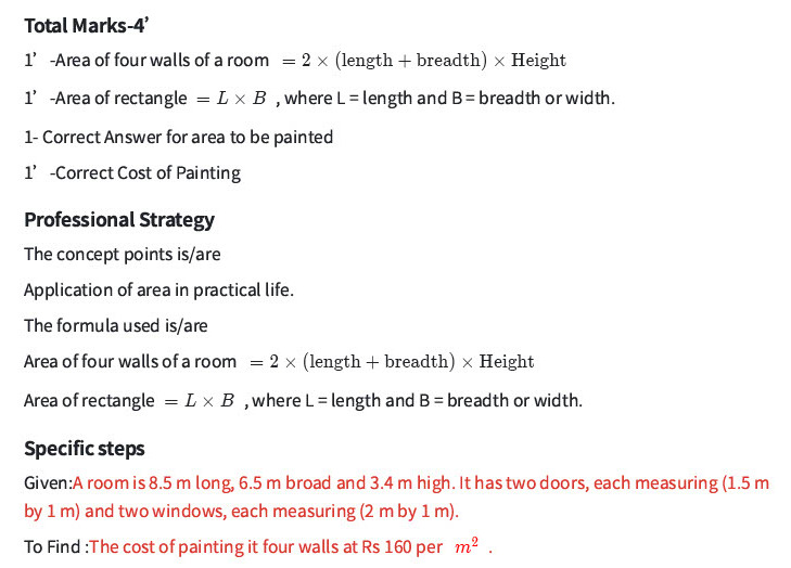 A Room Is 8 5 M Long 6 Broad And 3 4 High It Has Two Doors Each Measuring 1 By 1m Windows 2 - How To Calculate Area Of Four Walls A Room Is 8 5 M Long 6 Broad And 3 4 High It Has Two Doors Each Measuring 1 By 1m Windows 2 - How To Calculate Area Of Four Walls