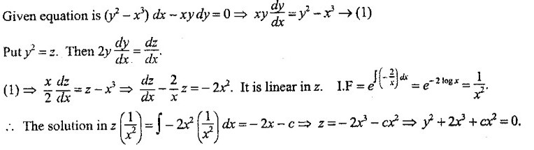 The General Solution Of The Differential Equation Y 2 X 3 Dx Xy Dy 0 eq 0 Is Jee Main 19a 1 Y 2 2x 3 Cx 2 0 2 Y 2 2x 2 Cx 3 0 3 Y 2 2x 3 Cx 2 0 4 Y 2 2x 2 Cx 3 0 Snapsolve