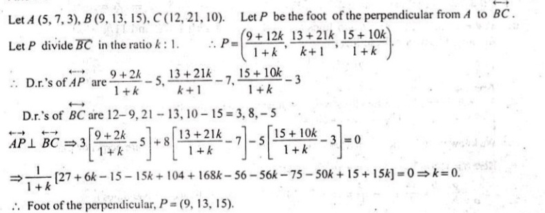 The Foot Of The Perpendicular From 5 7 3 To The Join Of 9 13 15 12 21 10 Is1 2 19 7 2 2 19 7 3 2 2 3 4 9 13 15 Snapsolve