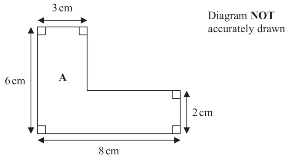 Solved: The diagram shows shape (A). Work out the area of shape (A). [Math]