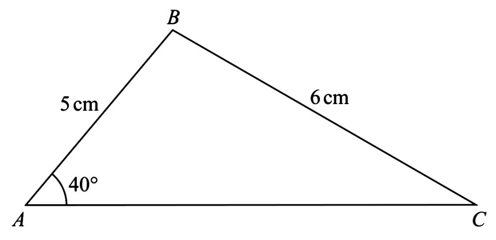 Solved: The diagram shows triangle (ABC) in which (AB=5) cm, (BC=6) cm ...