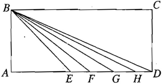 In The Figure Below Abcd Is A Rectangle Ab Ae And E F G And H Lie On Ad Of The Angles Bea Bfa Bga Angle Bha And Angle a Which One Has