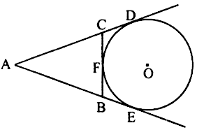 In The Given Figure Ad And Ae Are The Tangents To A Circle With Centre O And Touches The Circle At F If Perimeter Of Delta Abc 12 Cm Then Ae A 6