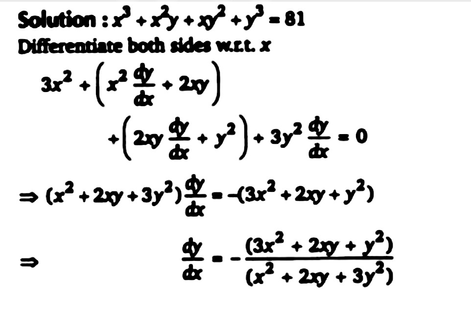 Frahafara Yt I Frac Dy Dx Af X 3 X 2 Y Xy 2 Y 3 81 Snapsolve