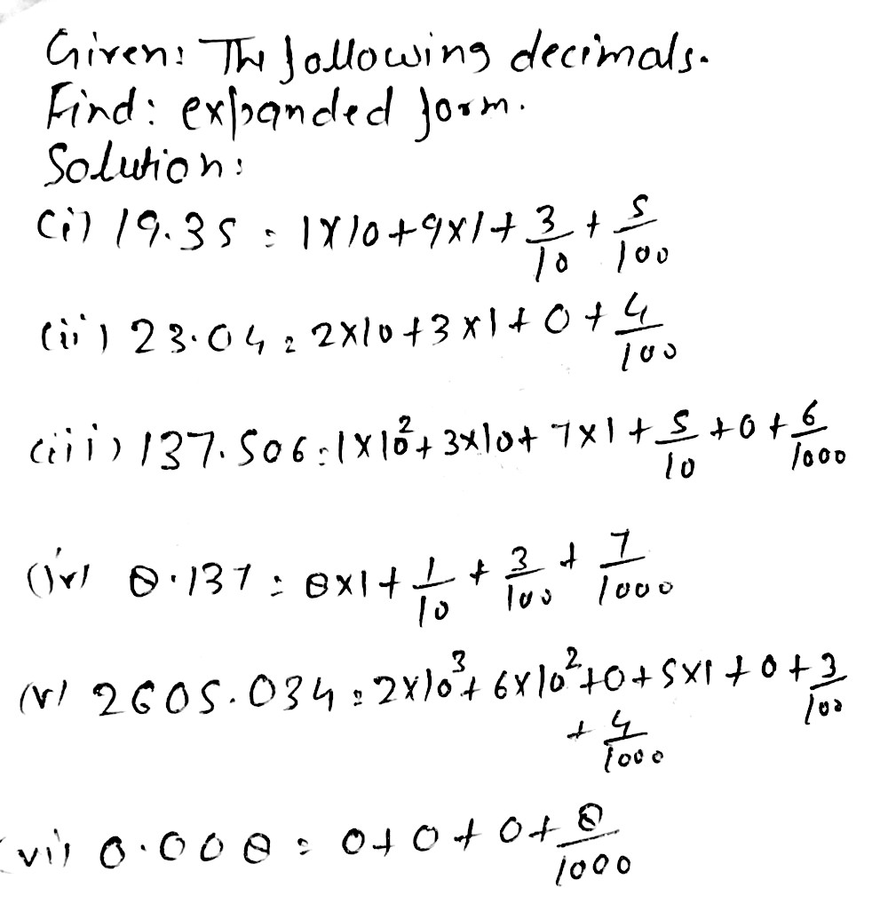 Write the following decimals in expanded form.(a) 26.26 (b) 26.26