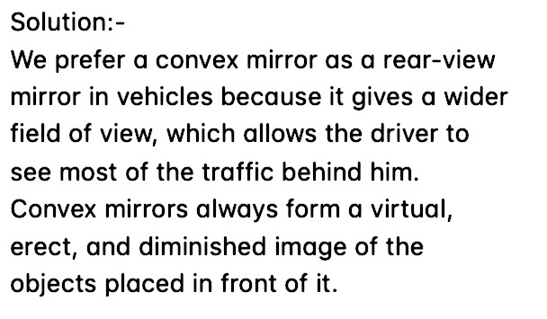 Convex Mirror As A Rear View, Why Do We Prefer A Convex Mirror As Rear