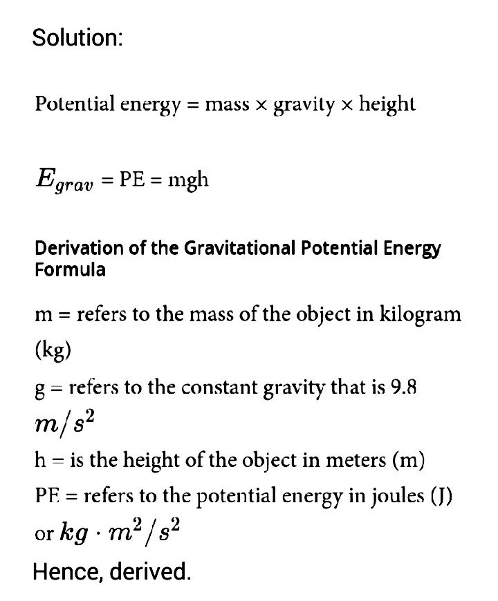 Arrive At The Relation U Mgh By Deriving The Expression For Gravitational Potential Energy Of Earth Snapsolve