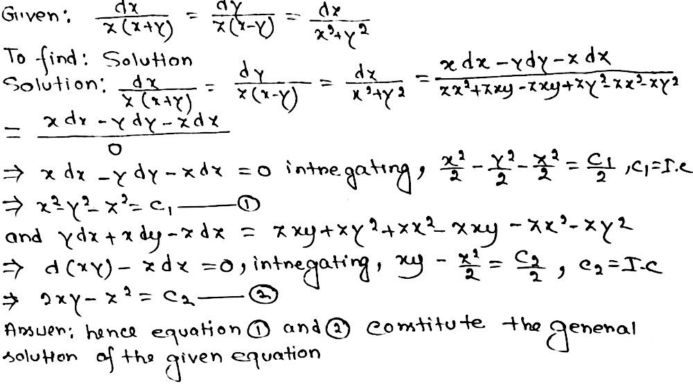 Q 4 A Solve Frac Dx Z X Y Frac Dy Z X Y Frac Dz X 2 Y 2 Snapsolve