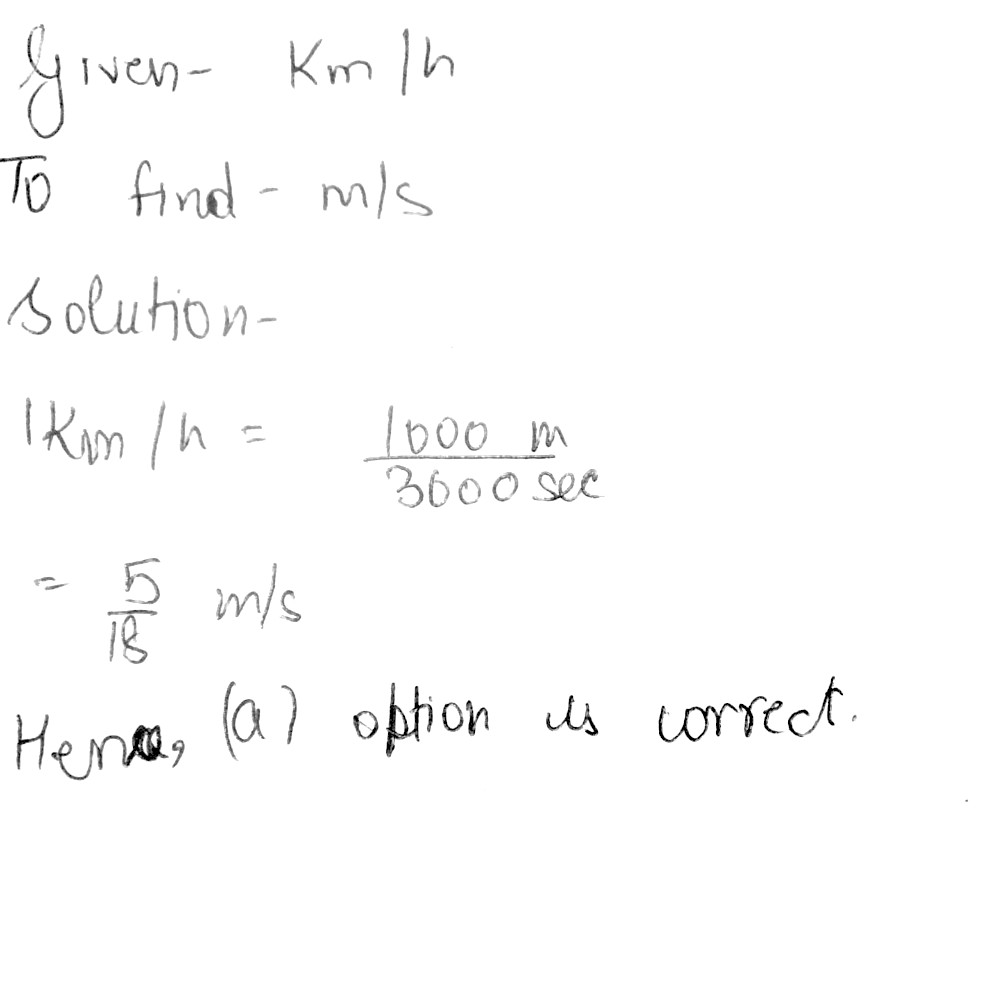 4 1km H Underline A Frac 5 18 M S Frac 18 5 Km H C Frac 15 8 M Sb Snapsolve