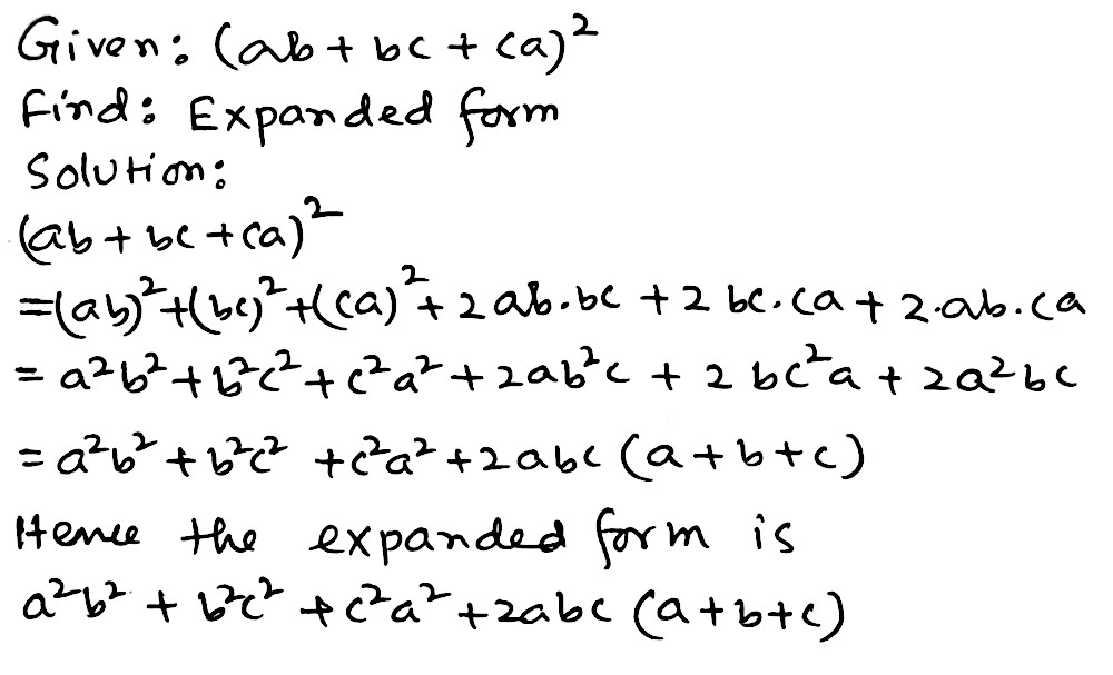 Write The Following In The Expanded Form Ab Ca 2 Snapsolve