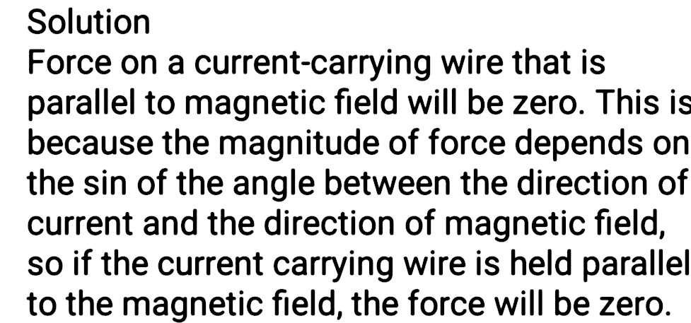 The magnitude of magnetic force on a current-carrying conductor is equal to
