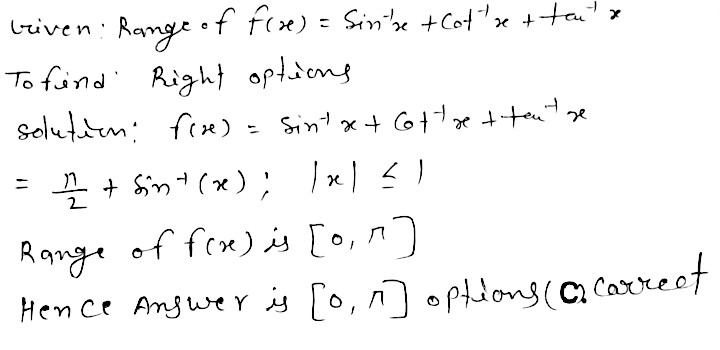 Range Of F X Sin 1x Cot 1x Tan 1x Is A P 4 P B P 2 P C 0 P D P P Dbiectsunder Snapsolve