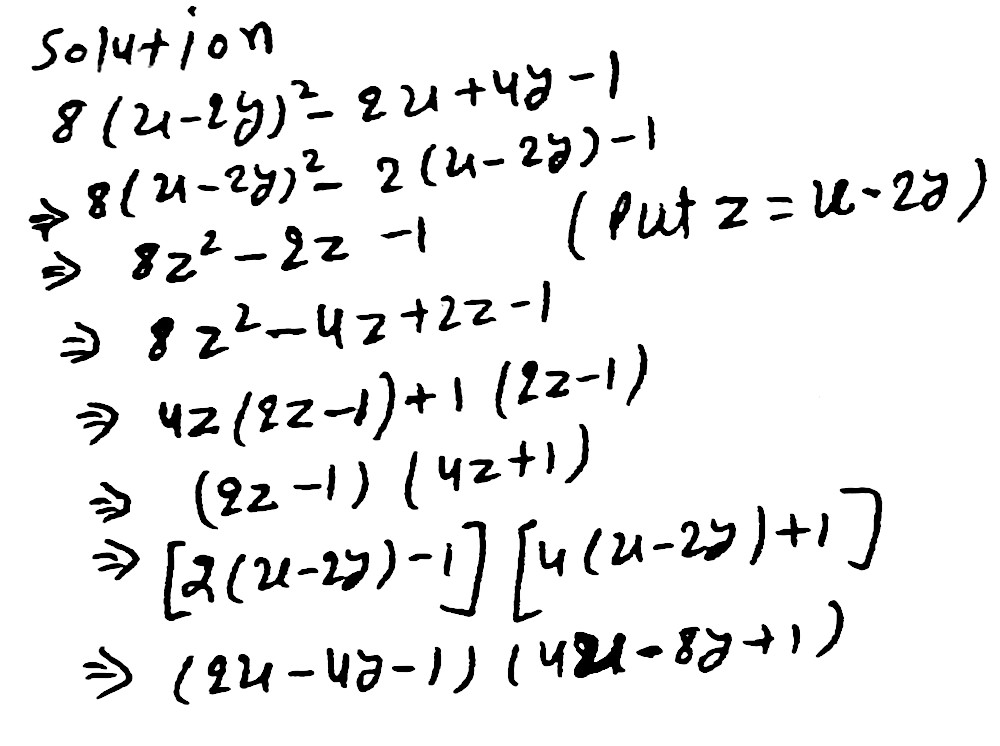 Factorise 8 X 2y 2 2x 4y 1 Snapsolve