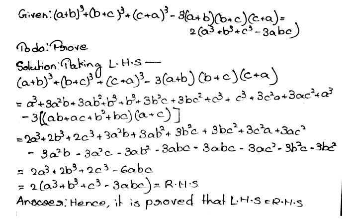 Z 2x Y 2y Z Z X Prove That A B 3 B C 3 C A 3 3 A B B C C A 2 A 3 B 3 C 3 3abc We Know That X 3 Y 3 Z 3 3xyz X Y Z X 2 Y 2 Z 2 Xy Yz Zx Snapsolve