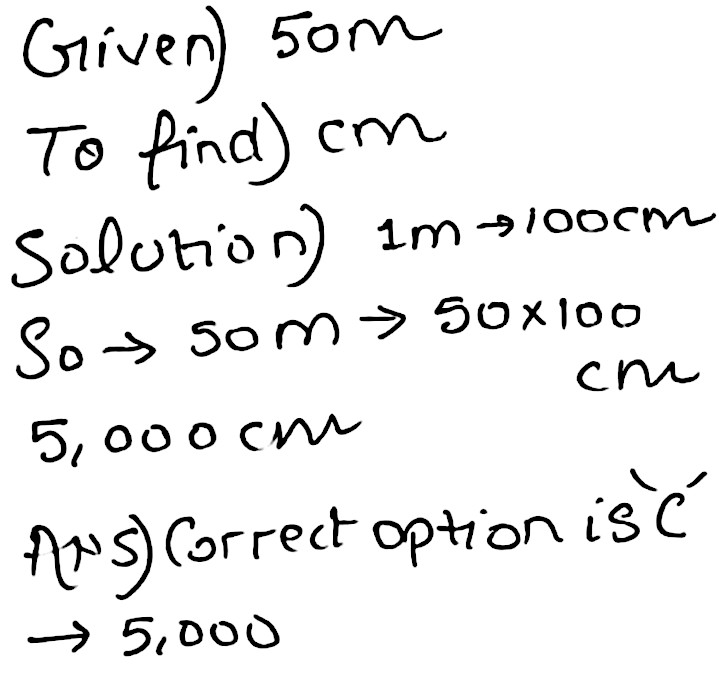 5 1 50 M Underline Centimeter A 50 B 500 C 5000 Snapsolve