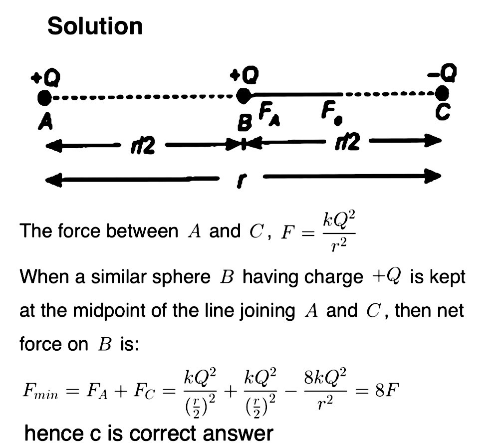 1 Two Spheres With Charges Q And Q Are Placed At A Certain Distance Fron Each Other A Force F Acts Between The Two Spheres If A Third Sphere With Charge Q Is