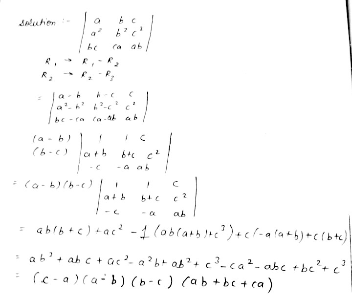 F布 Begin Vmatrix A 0 C A 2 B 2 C 2 Ca Abend Vmatrix A B B C C A Ab Ca Snapsolve