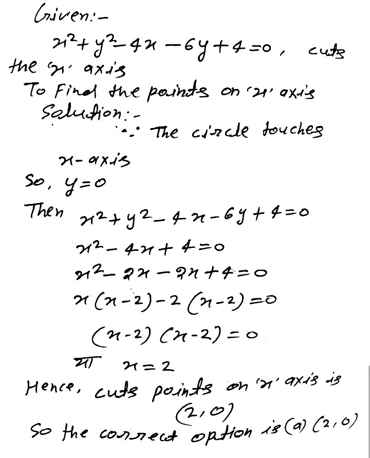 水ga X 2 Y 2 4x 6y 4 0 X 3明分a列意 A Roi Firgt A 2 0 B 0 2 C 3 0 D 0 4 Snapsolve