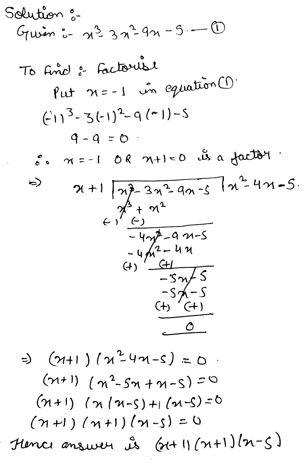 2 Factorise X 3 3x 2 9x 5 4 4 Pointsmarks Snapsolve