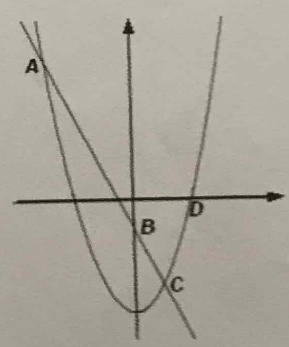 In The Sketch Are The Graphs Of Two Functions F X 2x 1 And G X X 2 4 A Find The Coordinates Of The Points A B C D B Find The Equation Of The Line Ad C Find The Interval Where