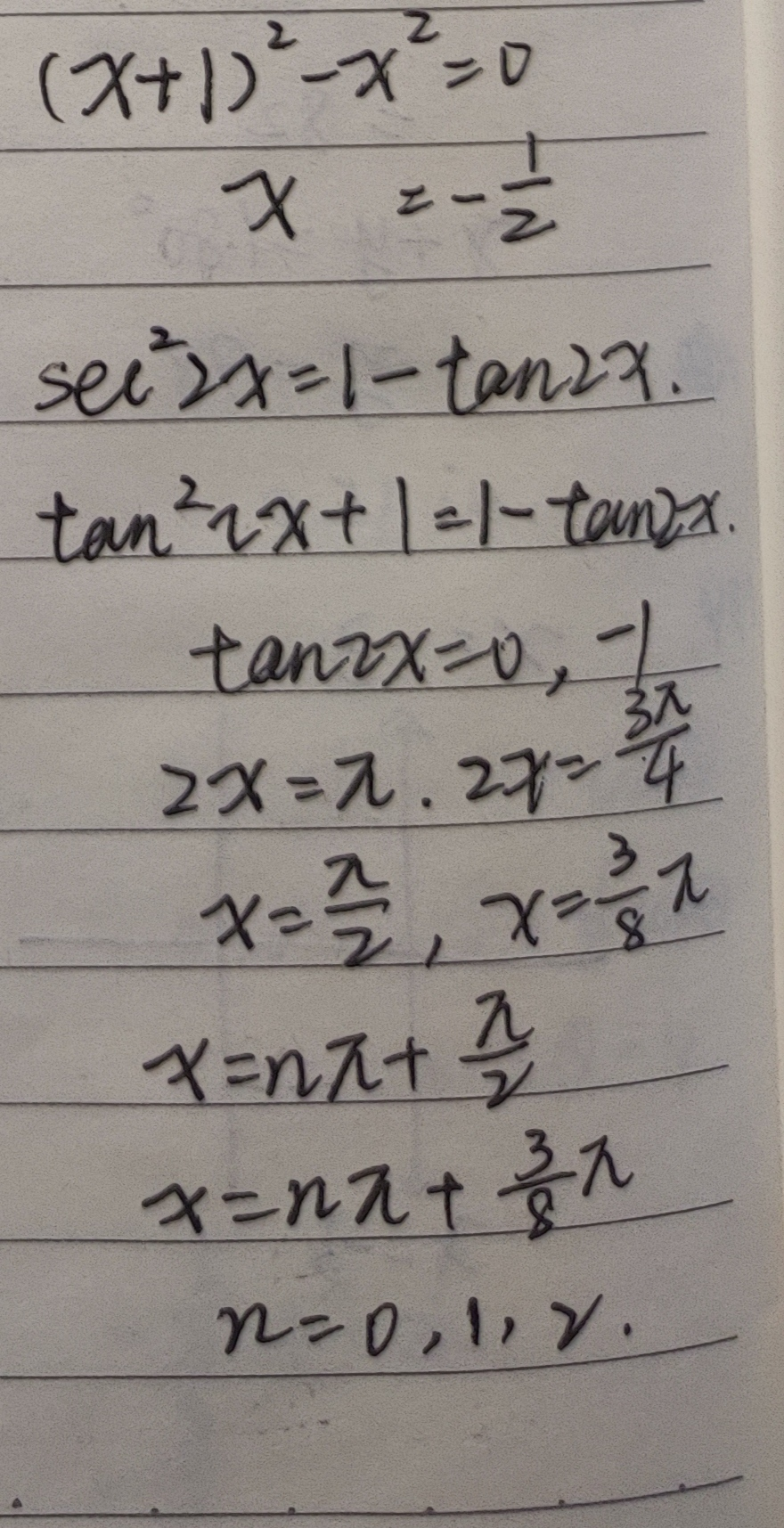 Sec 2 2x 1 Tan 2x Snapsolve