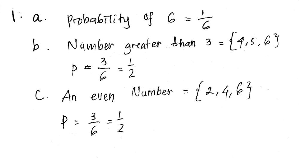 A Solve The Following 1 A Normal Six Sided Die Gauthmath