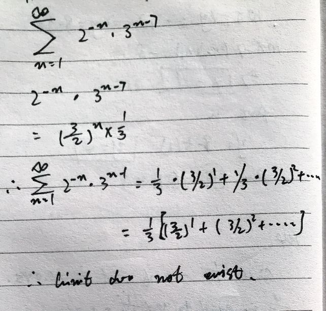 Determine Whether The Series Sum Limits N 1 Infty 2 N 3 N 1 Converges Or Diverges If It Onverges Find Its Limit Snapsolve