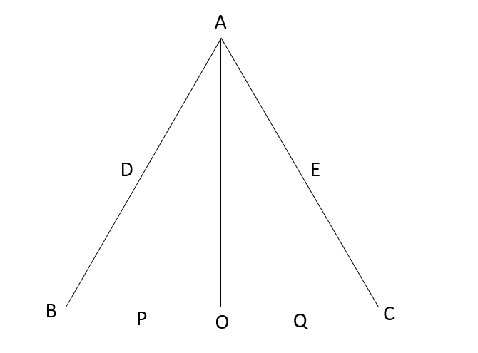 D And E Are The Mid Points Of The Sides Ab And Ac Of Delta Abc And O Is Any Point On Side O Is Joined To A If P And Q