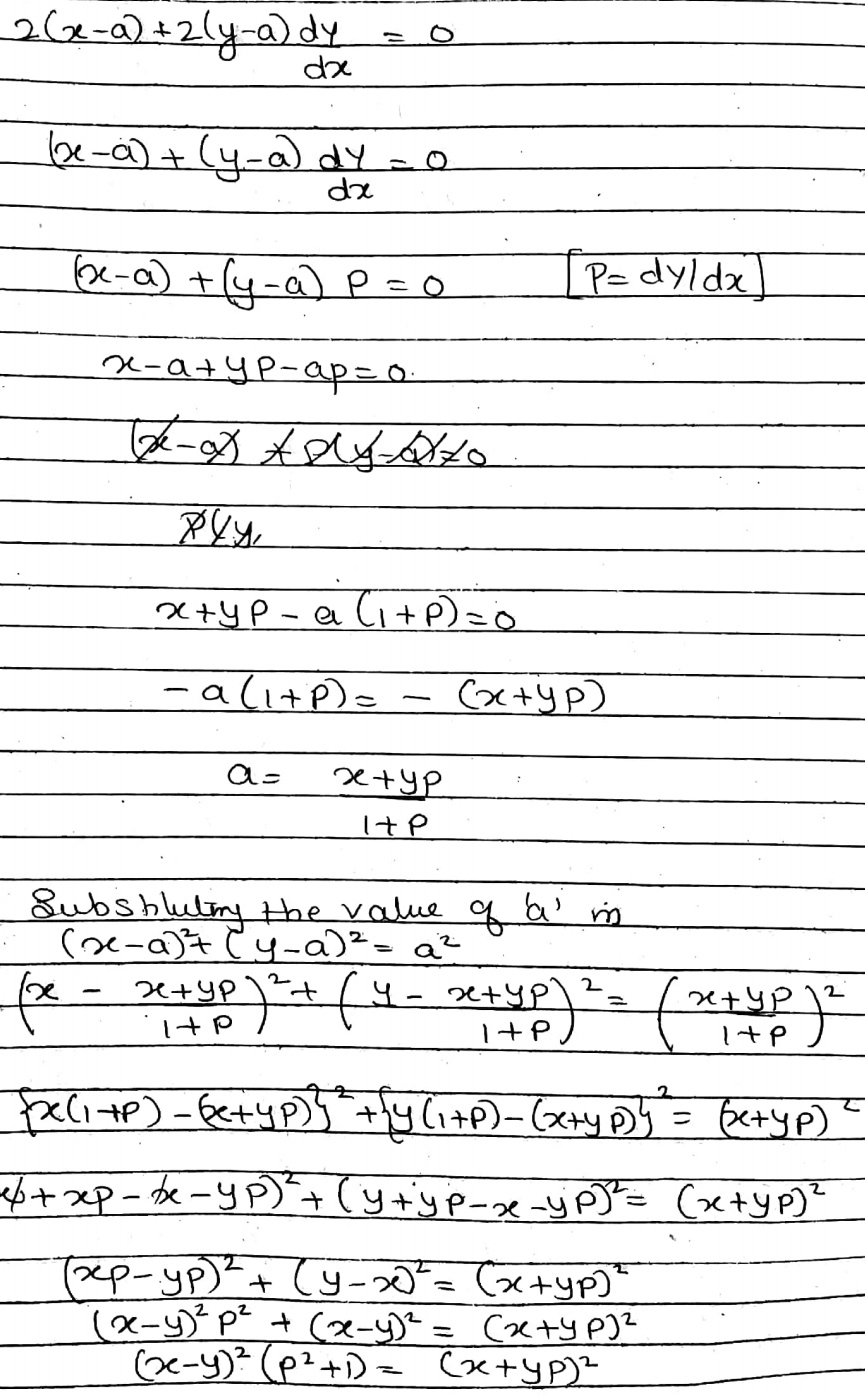 Form The Differential Equation Of The Family Of All Circles In First Quadrant And Touching The Co Ordinate Axis Snapsolve Form The Differential Equation Of The Family Of All Circles In First Quadrant And Touching The Co Ordinate Axis Snapsolve