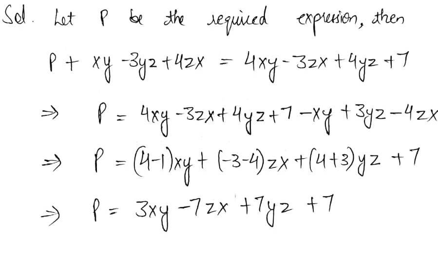 What Should Be Added To Xy 3yz 4zx To Get 4xy 3zx 4yz 7 Snapsolve