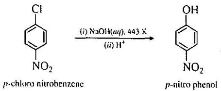 Write The Product Formed When P Nitrochlorobenzene Is Heated With Aqueous Naoh At 443 K Followed By Acidification Snapsolve