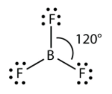 Answer for Which of the following has larger bond angle in each pair?CO_2, BF_3