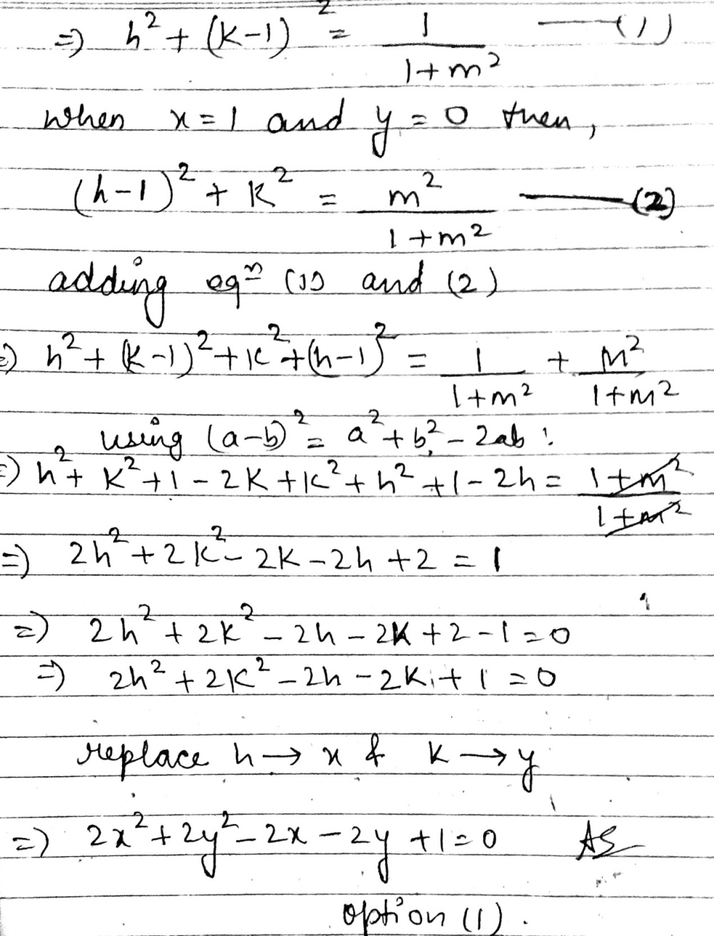 A Movable Parabola Touches The X Axis And The Y Axis At 1 0 And 0 1 Then The Locus Of The Focus Of The Parabola Isa 2 X 2 2x 2 Y 2 2y 1 0b X 2 2x 2 Y 2 2y 1 0c 2 X 2 2x 2 Y 2 2y 2 0d 2 X 2 2x 2 Y 2 2y 2 0 Snapsolve