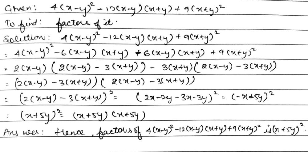 Factorize 4 X Y 2 12 X Y Left Right X Y 9 X Y 2 Snapsolve