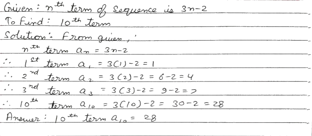 The Nth Term Of A Sequence Is 3n 2 Is The Sequence An A P If So Find Its 10th Term Snapsolve The Nth Term Of A Sequence Is 3n 2 Is The Sequence An A P If So Find Its 10th Term Snapsolve