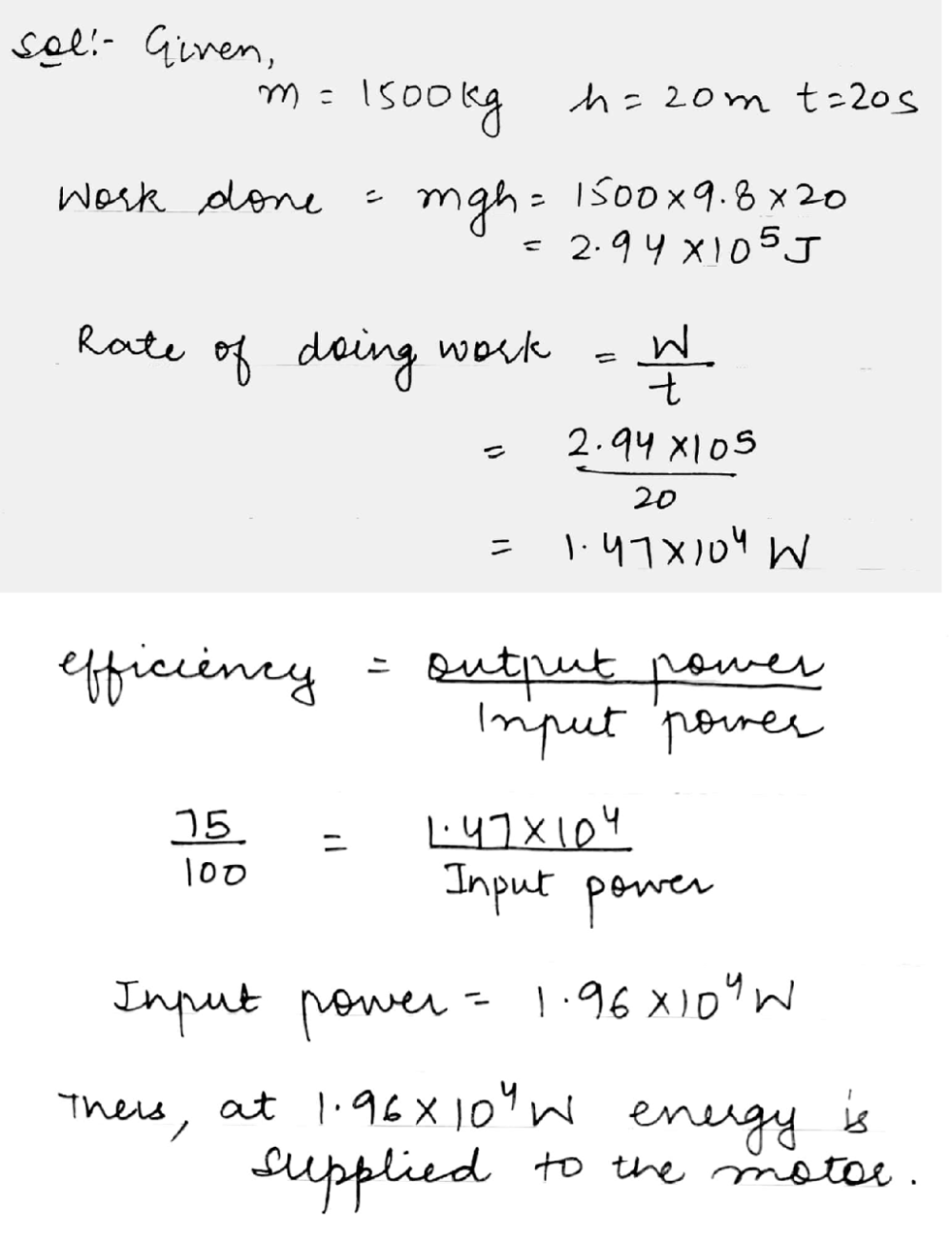A Synchronous Motor Is Used To Lift An Elevater And Its Load Of 1500 Kg To A Height Of M The Time Taken For Job Is Sec What Is Work A Synchronous Motor Is Used To Lift An Elevater And Its Load Of 1500 Kg To A Height Of M The Time Taken For Job Is Sec What Is Work