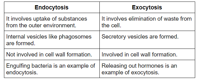 Long Answer Question Differentiate Between Endocytosis And Exocytosis Snapsolve