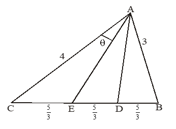 If In Delta Abc 5 Ca 4 Ab 3 And D E Are Points On Such That De Ec Prove That Tan Angle Cae Frac 3 8 Snapsolve