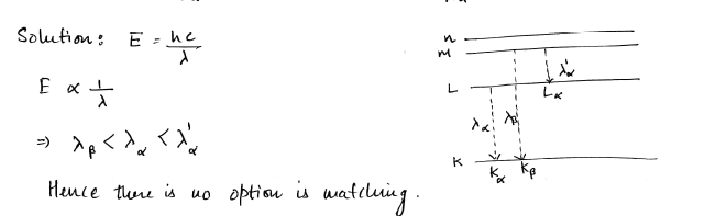 Question Let Lambda Alpha Lambda Beta Lambda Alpha Denote The Wavelengths Of The X Rays Of The K Alpha K Beta L Alpha Lines In The Characteristic X Rays For A