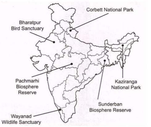 Bharatpur In India Map Short Answer Question:the Pachmarhi Biosphere Reserve Is Located In Madhya  Pradesh. List Out The Names Of Five Different Protected Areas In India And  Mark Them In The Map Given Below. | Snapsolve
