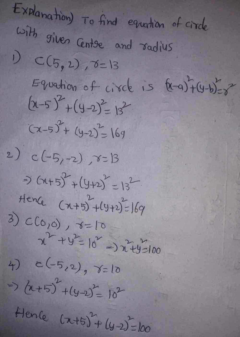 1 Match The Equation Of The Circle With The Give Gauthmath 1 Match The Equation Of The Circle With The Give Gauthmath