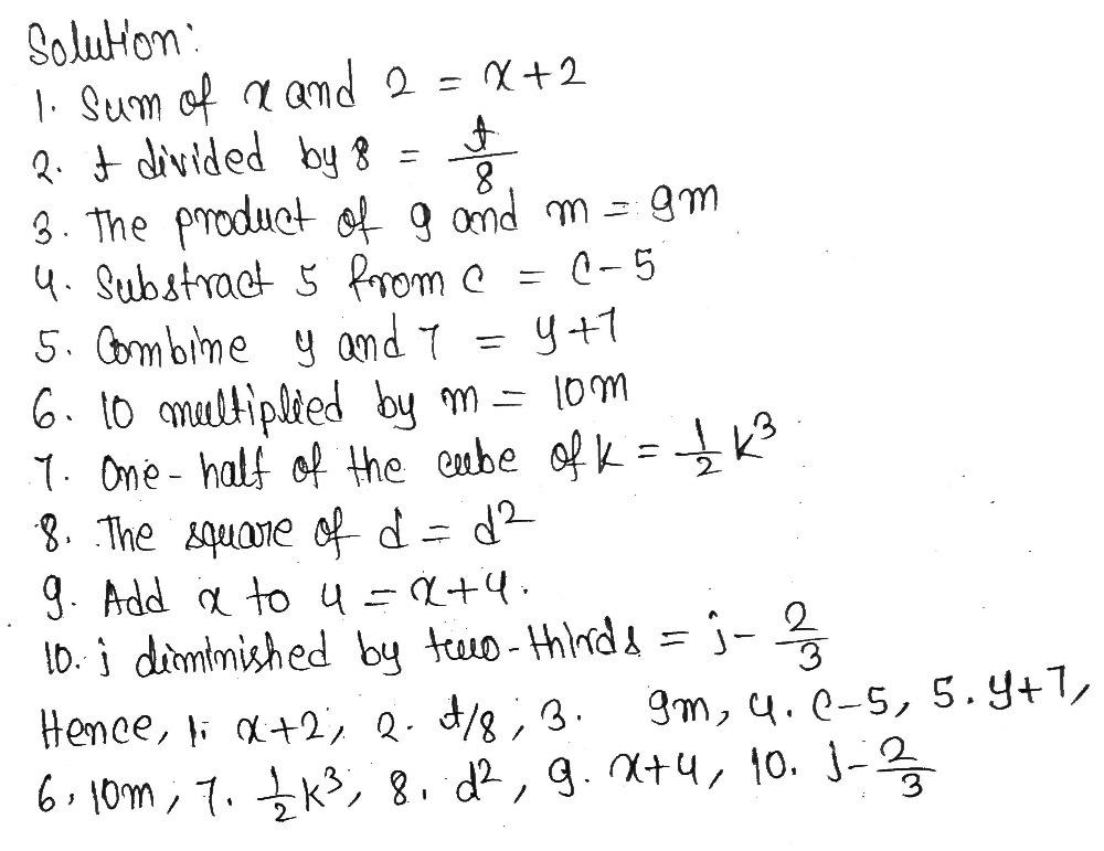 Translate Each Verbal Phrase Into An Algebraic Equ Gauthmath Translate Each Verbal Phrase Into An Algebraic Equ Gauthmath