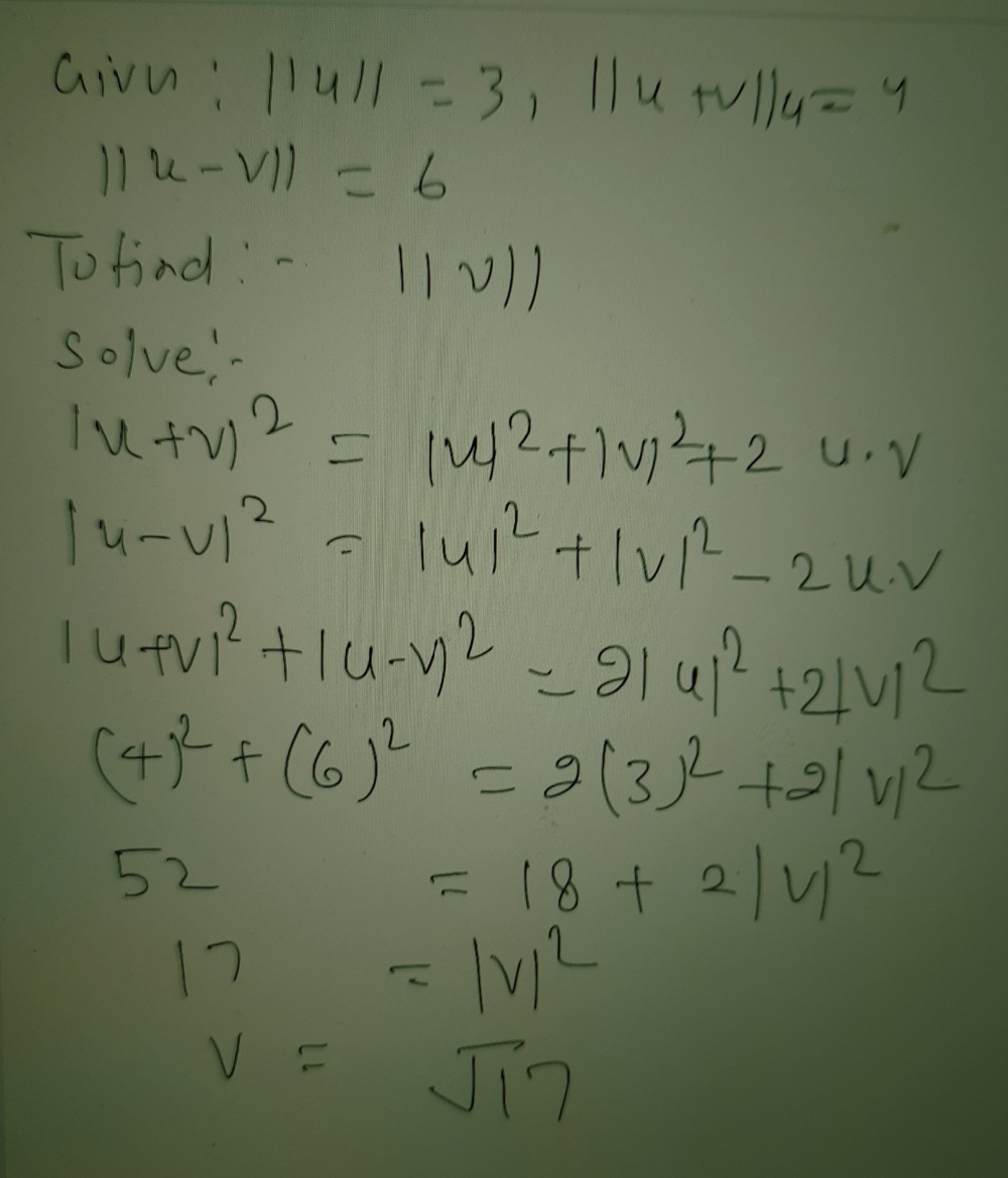 Suppose U V Rn Such That U 3 U V V 4 Gauthmath Suppose U V Rn Such That U 3 U V V 4 Gauthmath