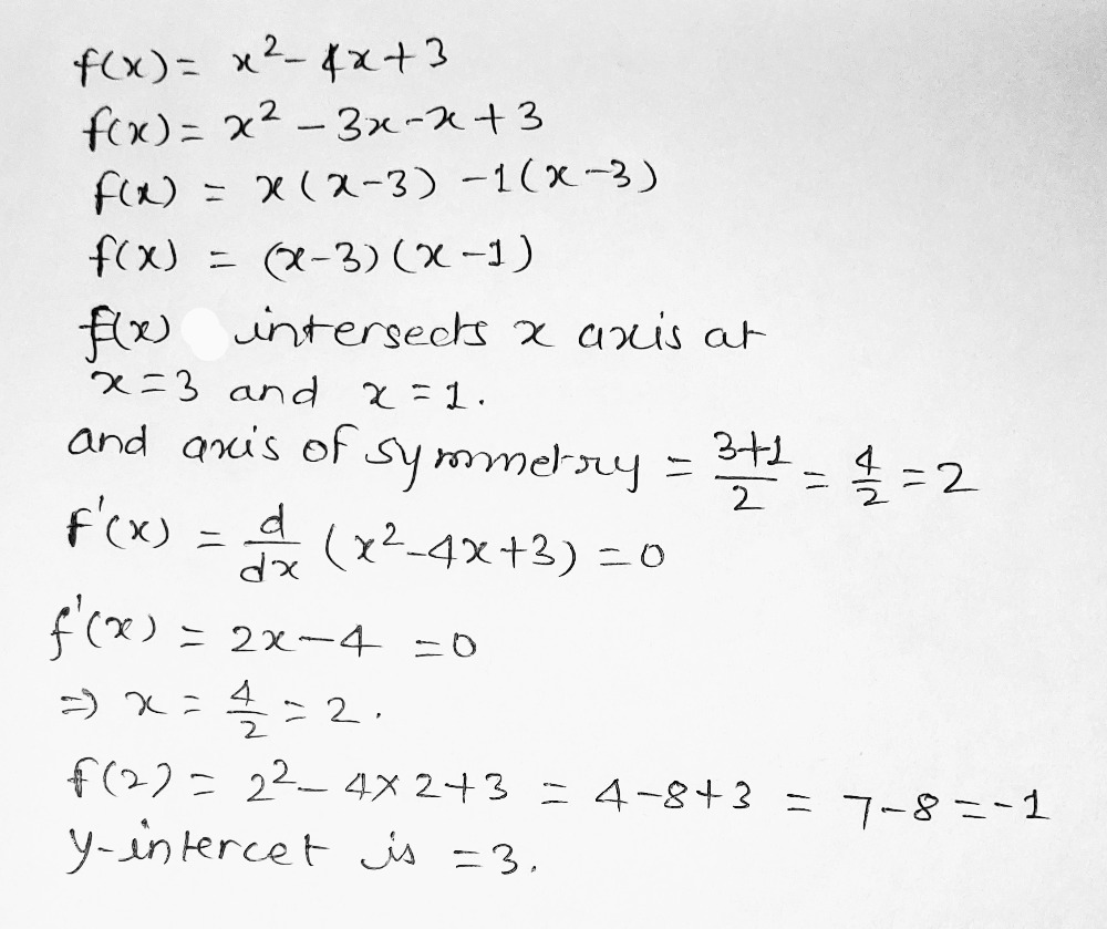 Use The Function Fx X2 4x 3 To Answer The Question Gauthmath